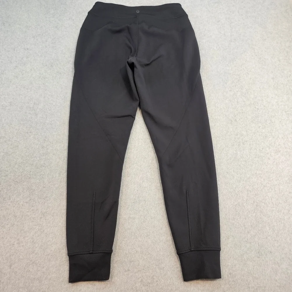 Lululemon Black Tapered Athletic Joggers Ribbed Cuff Yoga Training Pants